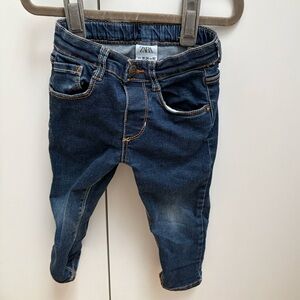 Zara Kids baby boy girl Indigo Stretch dark blue Denim 18-24 months skinny jeans